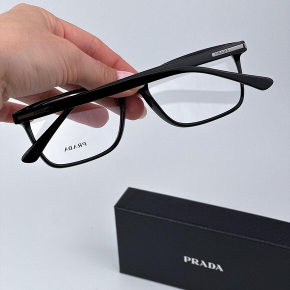 Prada PR14WV 1AB1O1 Women BRAND NEW Eyeglasses Black Square - Picture 2 of 11
